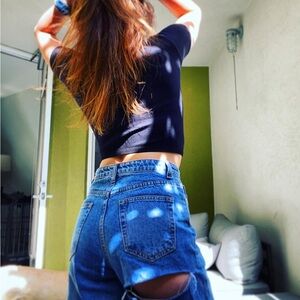 Ragged Priest Butt Cut Blue Jeans